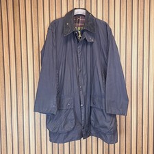 Barbour Border Wax Jacket Navy Blue Mens Large 42 Waxed Country A205