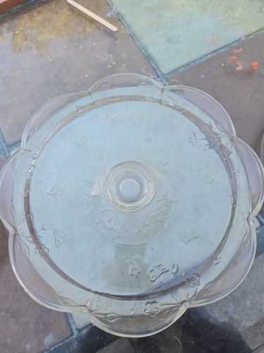 Clear glass cake - clear, stand