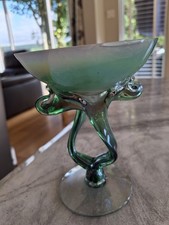 Beautiful Jozephina Krosno (Poland) Irridescent Jellyfish Bowl Or Martini Glass