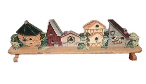 Wooden wall shelf bird - wooden,