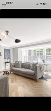 Used grey velvet sofas - used,