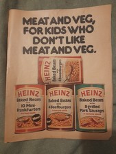 Vintage Heinz baked beans print ad - 70s 80s