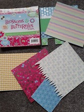 8" x 8" Paper Pad Cardstock THE BLOSSOMS & BUTTERFLIES STACK Cardmaking Scrapbo