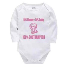 Personalised 50% Mummy + 50% Daddy 100% Southampton Baby Bodysuit Football Fans