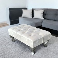 Upholstered Chesterfield Footstool Pouffe Seat Stool Home Chair Foot stool Bench