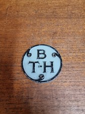 Vintage Bth Aluminium Plate Plaque Sign British Thompson Houston 