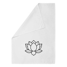 'Lotus Flower Line Art' Cotton