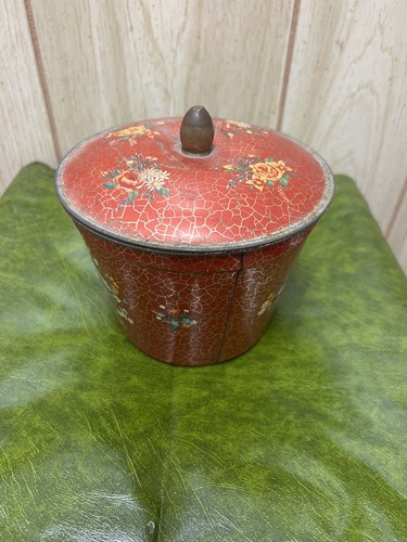 Vtg candy cookie tin made - made, in