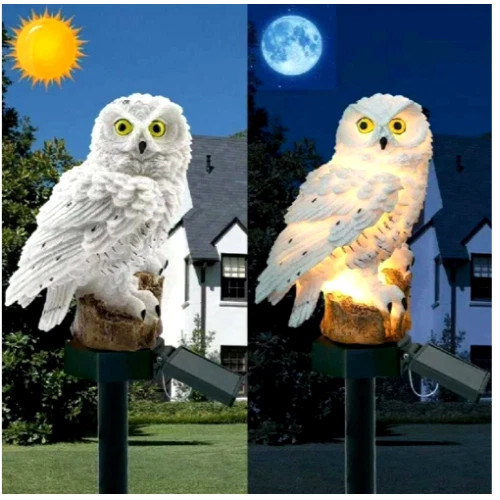 Owl led solar powered garden - solar,