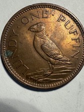 isle of  LUNDY One Puffin coin  Tokens 1929 Martin Coles Harman.