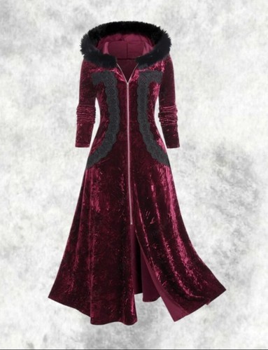 New wine red velvet zip - velvet, front