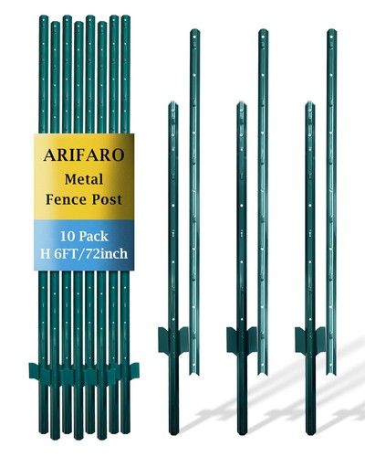Metal fence posts 185cm 6ft - fence,