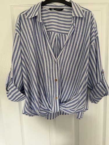 Zara ladies linen mix striped - linen,