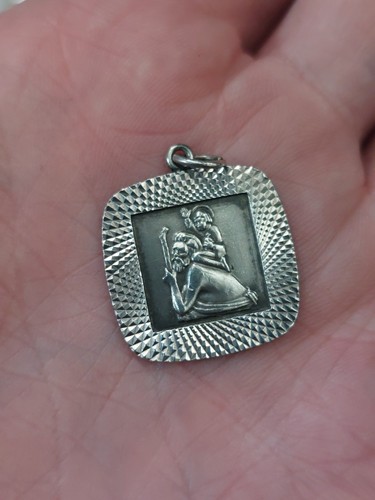 Silver christopher square - st,