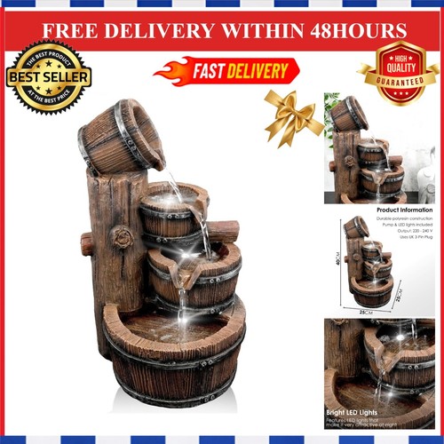 Geezy barrel fountain with led - geezy,