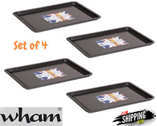 4 x Wham Essentials Baking Tray for Oven Non-Stick Bakeware Dishwasher Safe 32cm