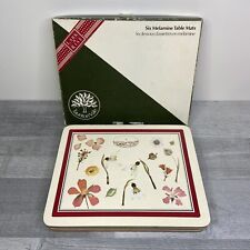 Vintage Lark Rise Taunton Vale Melamine Table Mats X6 Boxed Floral Countryside