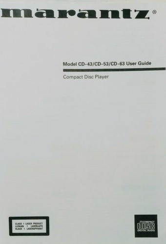 Marantz 53 cd 63 - cd-43, cd-63