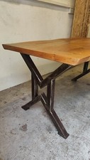 oak table dining With Metal Legs