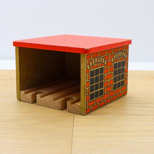 Wooden train track engine shed - wooden,