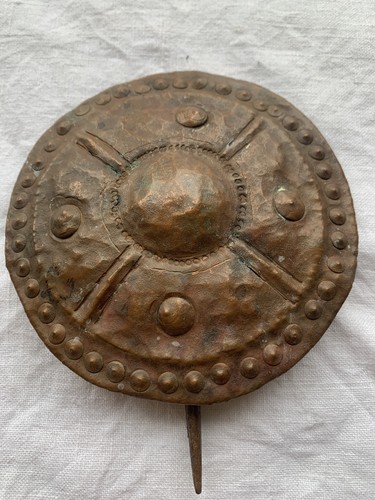 Huge copper brooch - 5”,