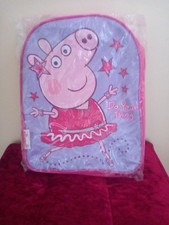 GIRLS PEPPA PIG RUCKSACK PURPLE NEW