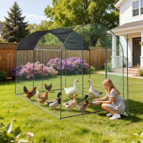 Large metal chicken coop - large,