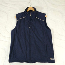 Lisa Campione Yachting Gilet Women's Size Medium Navy Full Zip Bodywarmer