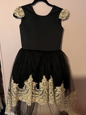 Bridesmaid / Flower Girl Dress Black & Gold