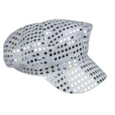 70'S Cap Disco Silver Sequin