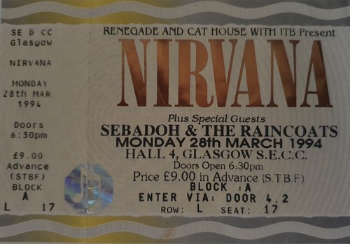 1994 nirvana concert ticket - 1994,