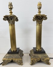 Pair of Brass Corinthian