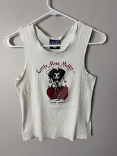 Vintage Junk Food Gris Grimly Miss Muffit Spiders Sm White Tank Top Shirt Y2K