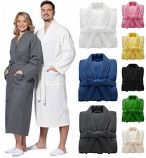 UNISEX 100% EGYPTIAN COTTON TERRY TOWELING & WAFFLE BATH ROBE DRESSING GOWN S-XL