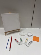 Acrylic Painting Artist Art Set Canvas Brushes Paint & Wooden Easel painting set