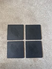 Black Leaf Print Coaster Set