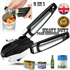 Heavy Duty Stainless Steel Tin Can Opener Cutter Easy Comfy Handle Grip Kitchen