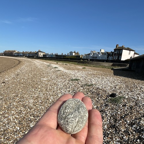 Grey polished beach pebble - beach,