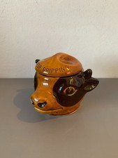 Vintage Szeiler Studios hand painted ceramic Beef Dripping lidded jar cow shaped