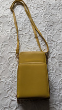 Long & Son London Mustard Yellow Faux Leather 3 Way Bag. Xbody Shoulder Clutch