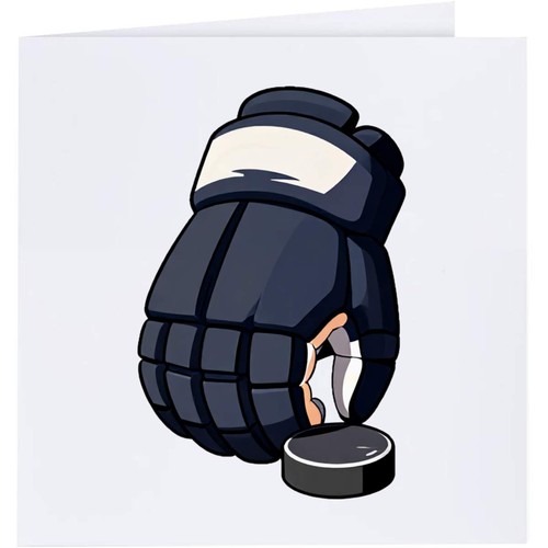 Hockey puck glove greeting - &,