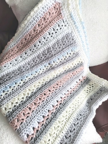Baby shawl throw - baby, crocheted