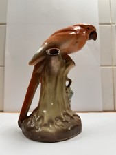 Art deco Period Vintage Czech Parrot Spill Vase