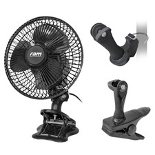 Clip On Fan RAM 6"  150mm 15W Quiet 2 Speed Adjustable Head Tent Pole Mount