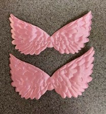  Angel Wings, 10 Sets of Baby Pink Satin Appliques Ideal for Christmas Craft M3