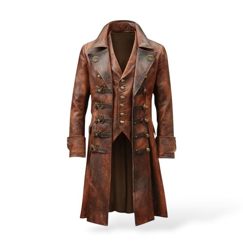 Vintage steampunk leather - vintage, coat