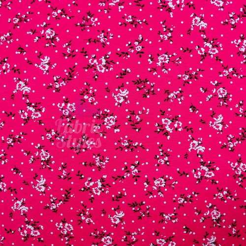 Pink floral fabric - floral, black
