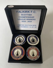 FALKIRK Football Club FC Enamel Badge LIMITED EDITION PROMOTIONAL Pin Box Set