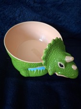 Pair of Anchor Land Before Time Dairy Cream Swirls Dessert Bowls - Triceratops 