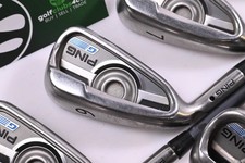 Left Hand Ping G Series Irons / 5-PW+GW+SW / Black Dot / Regular Flex Ping CFS